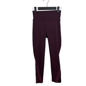 Balance Collection Burgundy Mesh Ankle Leggings